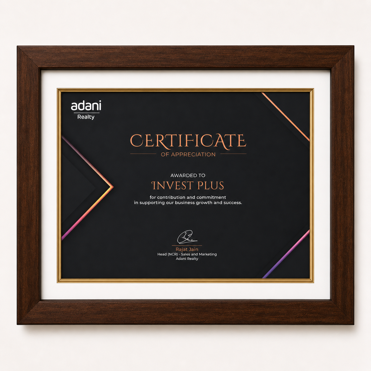 Certificate - The Invest Plus -03 Adani