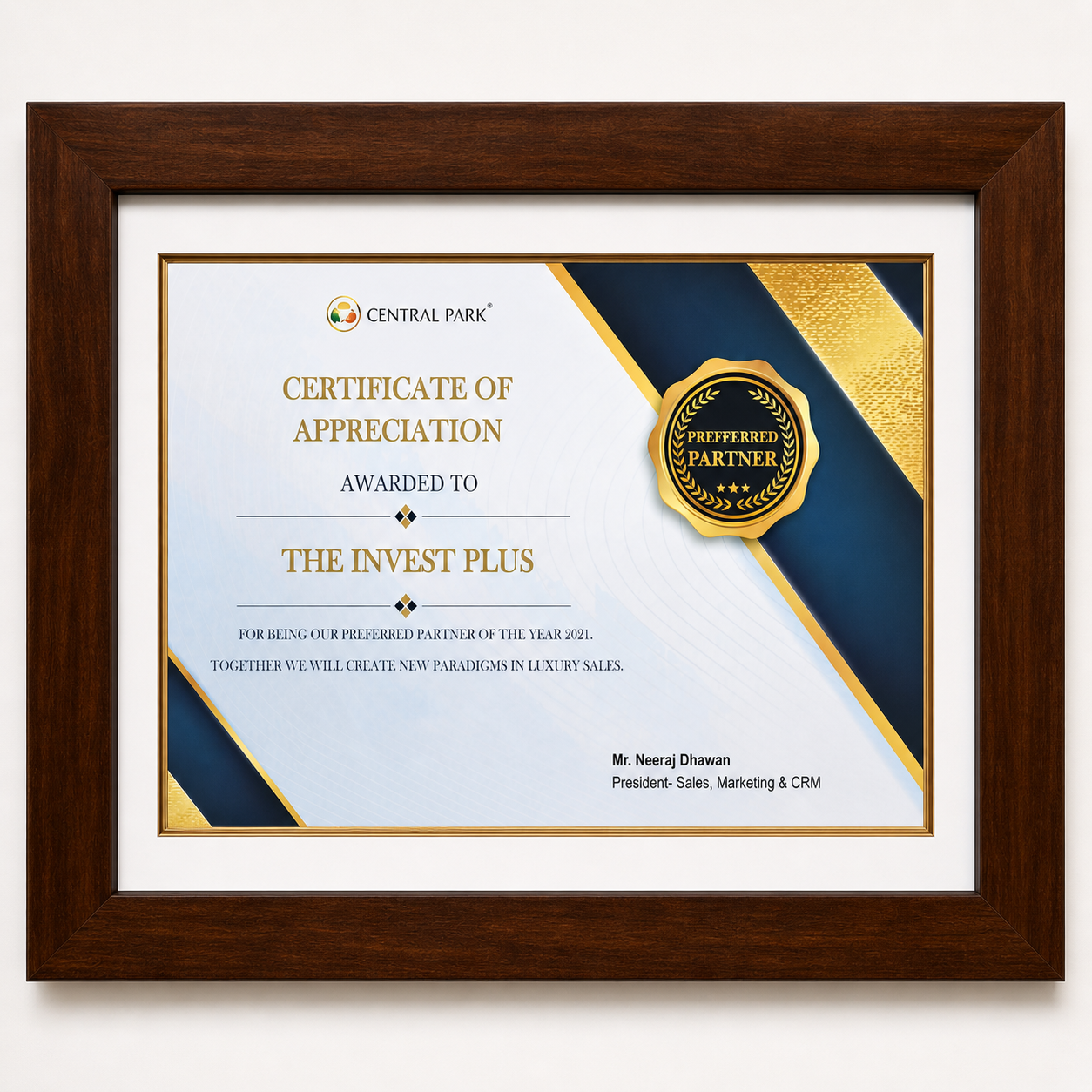 Certificate - The Invest Plus -05 Certificate - The Invest Plus